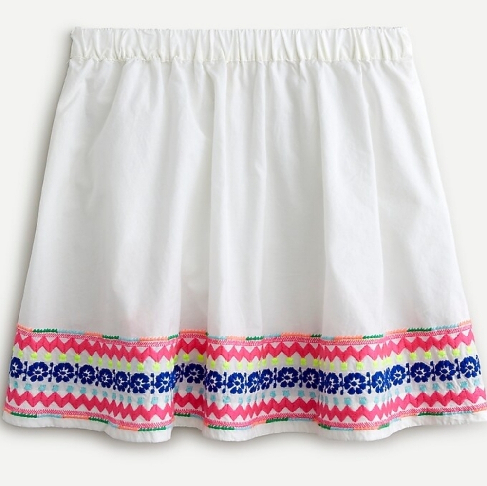 NWOT J. Crew- Crew Cuts girls embroidered skirt, size XL or 12.